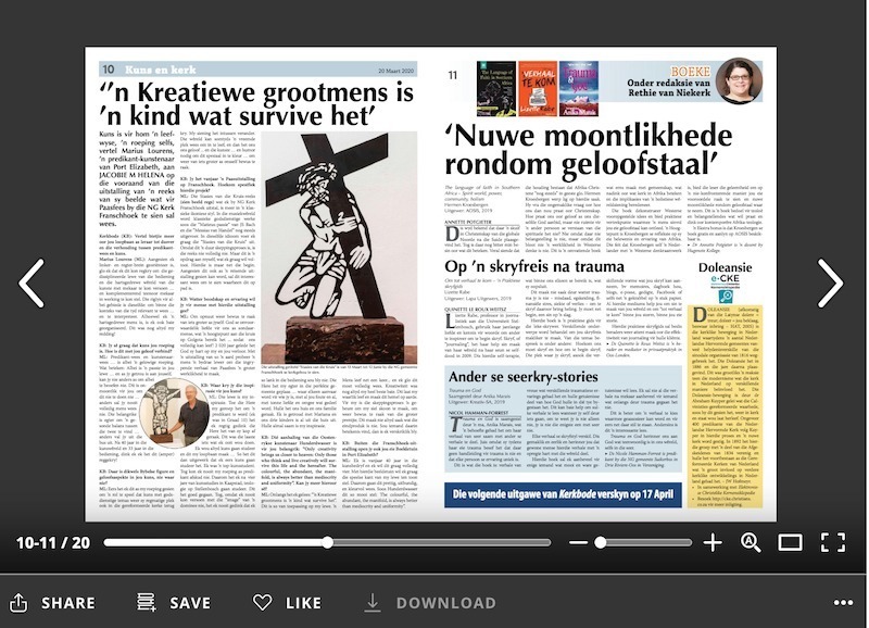 Skermgreep van Kerkbode se e-koerantuitgawe